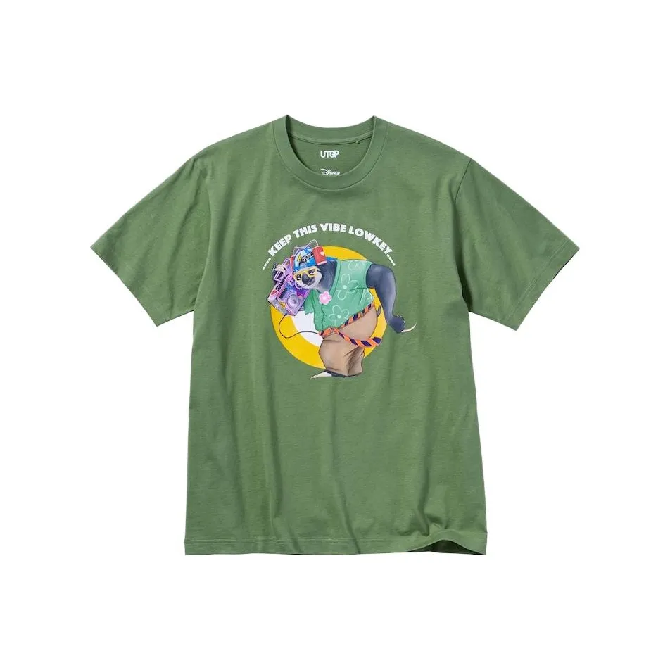 UNIQLO x Disney Co Брендированный SS23 Зеленая Унисекс Футболка