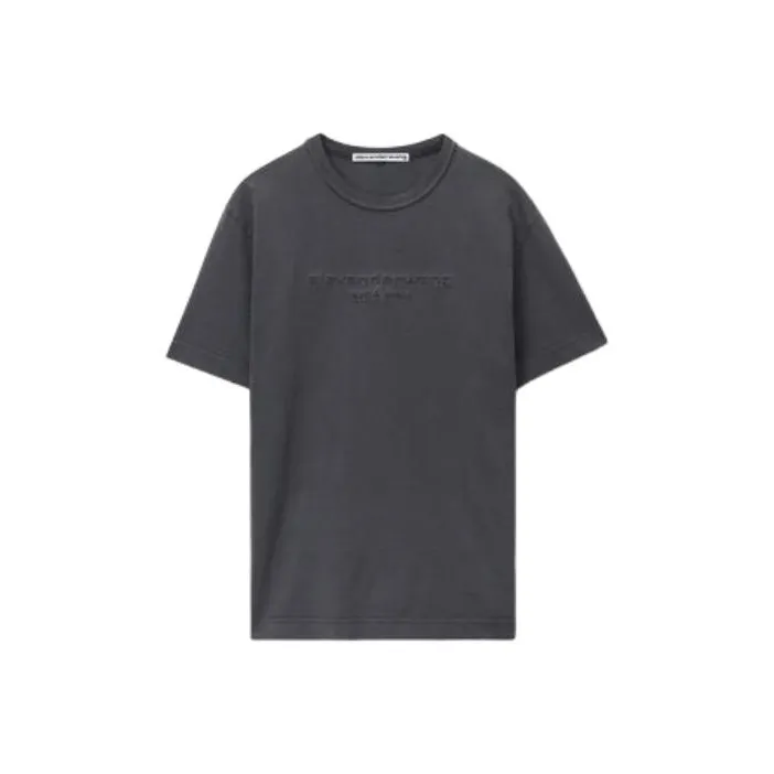 Alexander Wang Logo Embossed Crewneck T Shirt