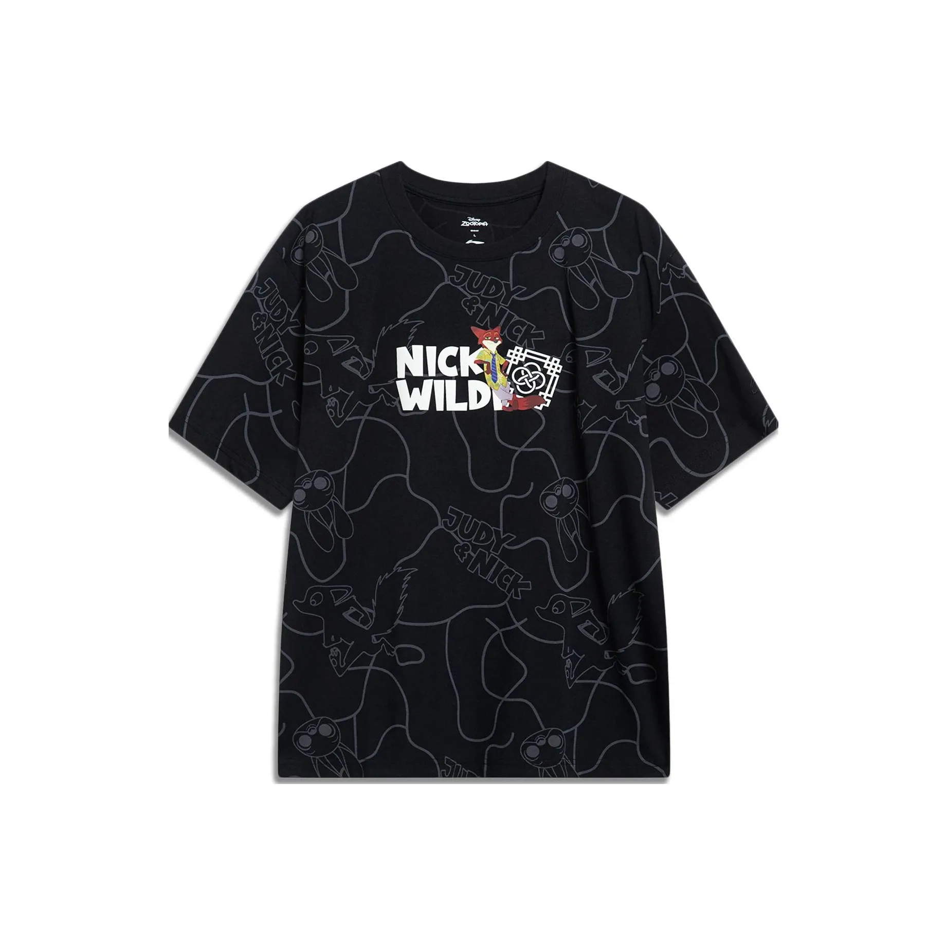 LiNing x Disney T-Shirt Мужской с принтом "Черный повсюду"