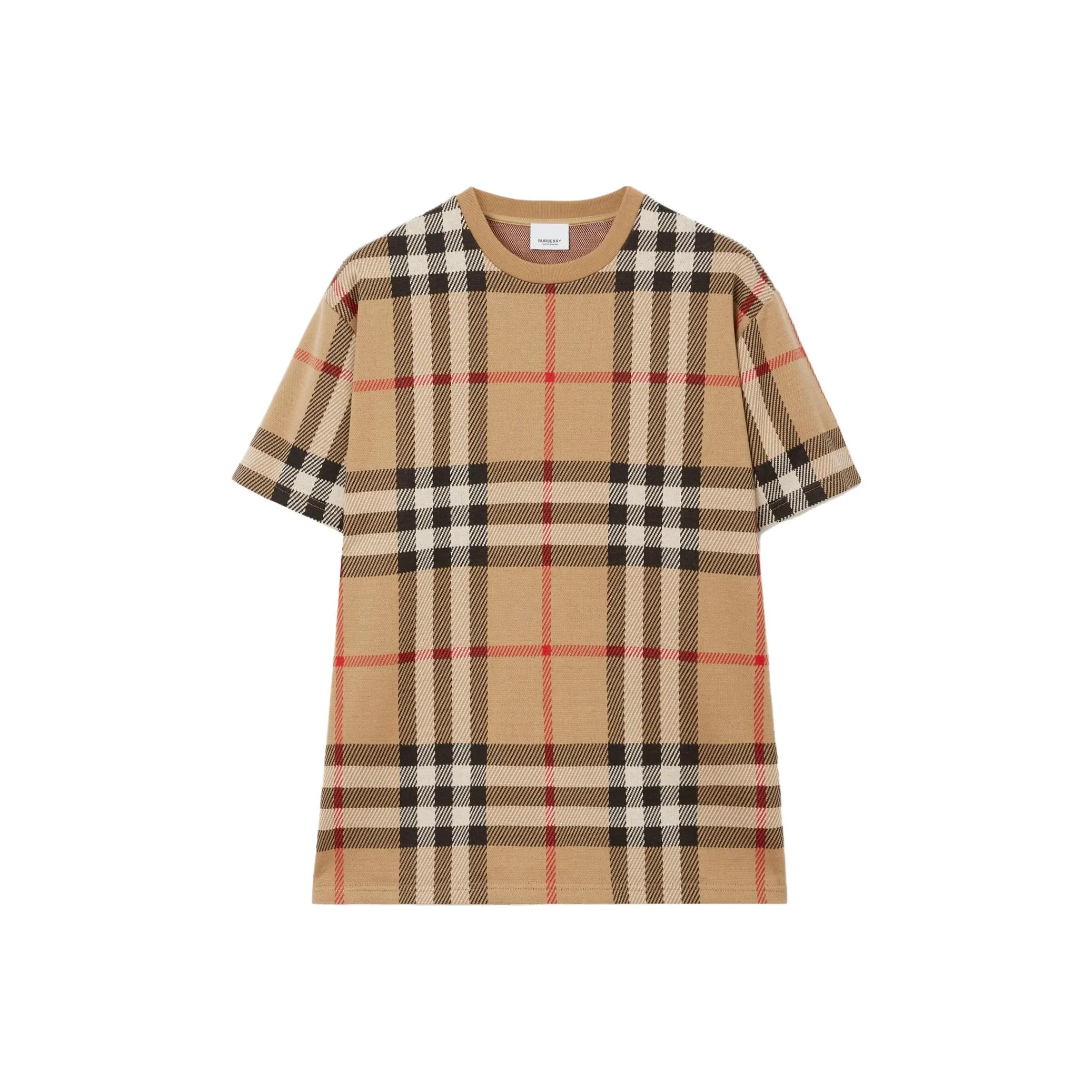Burberry Check Cotton Jacquard T shirt