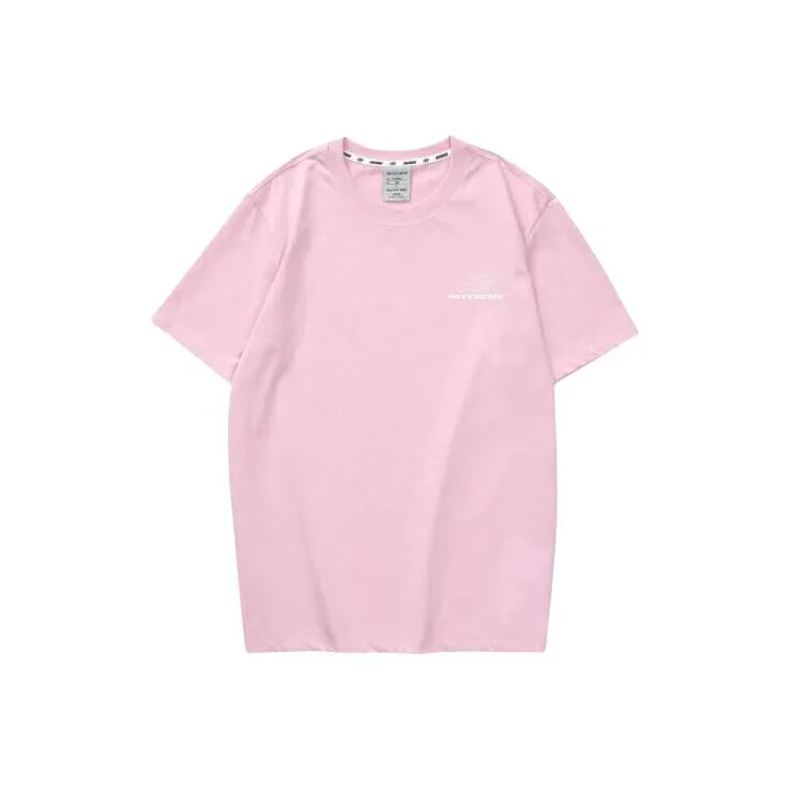 Skechers Colorful Drop Shoulder Sleeve T Shirt Unisex Bittern Pink