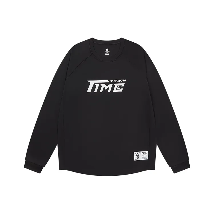 PEAK Длинный рукав Т-рубашка Мужская Черная