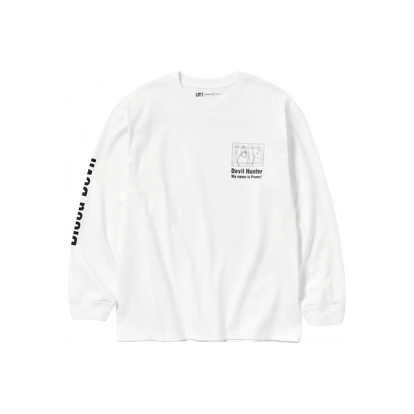 UNIQLO X Chainsaw Man Co Брендированная SERIES Белая Унисекс T Рубашка