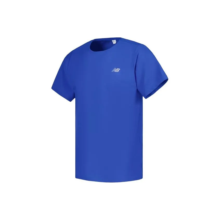 New Balance Бег Т-Рубашка Мужская Синяя