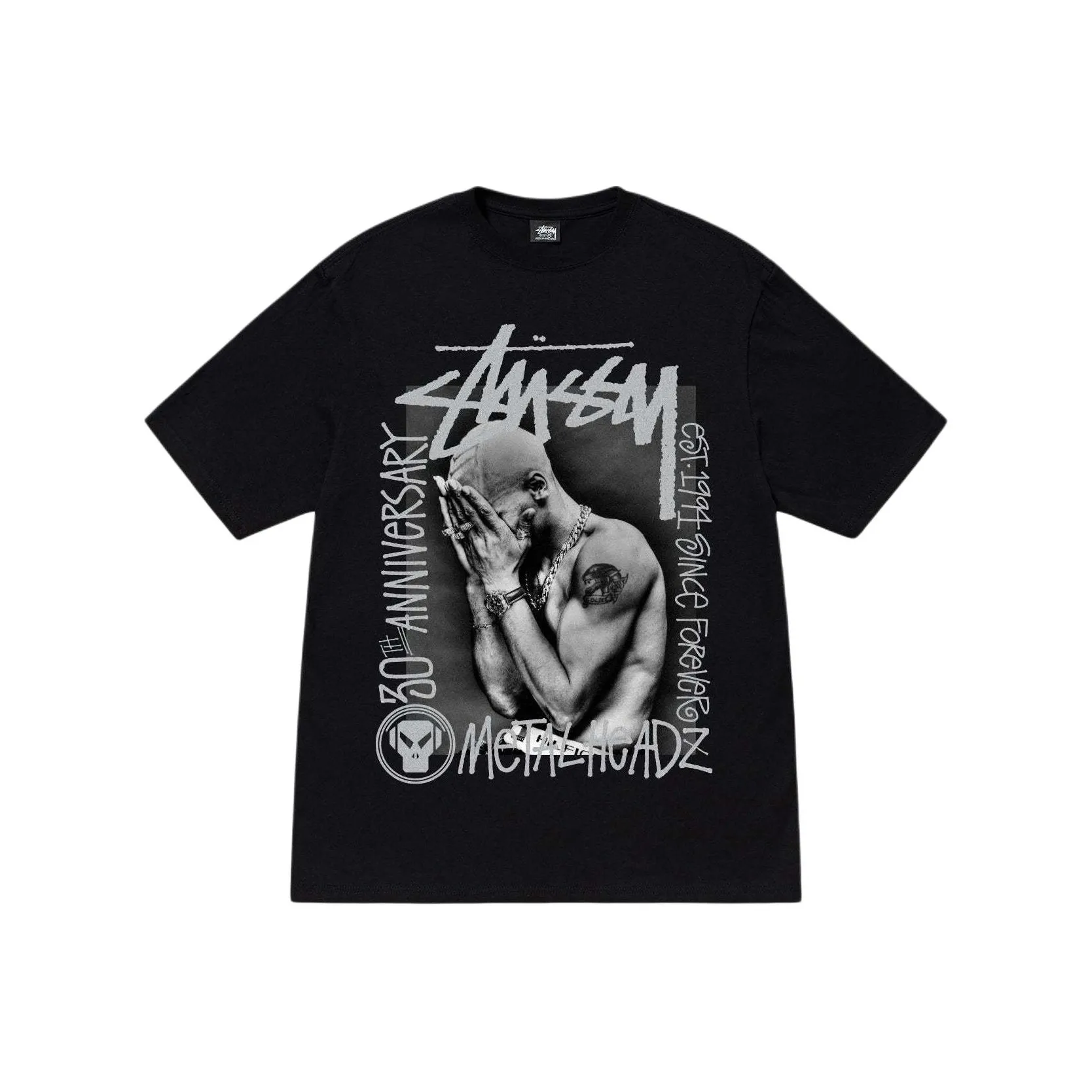 Granatowy T-shirt z okrągłym dekoltem