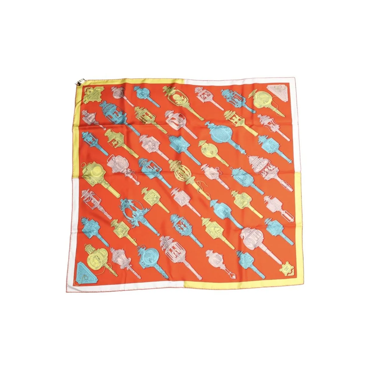 HERMES Шелковые шарфы Унисекс Оранжевый