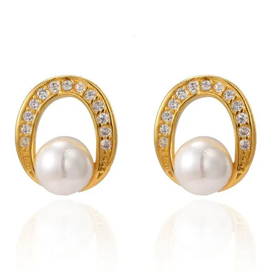 Andaozi Pearl Stud Earrings Women's