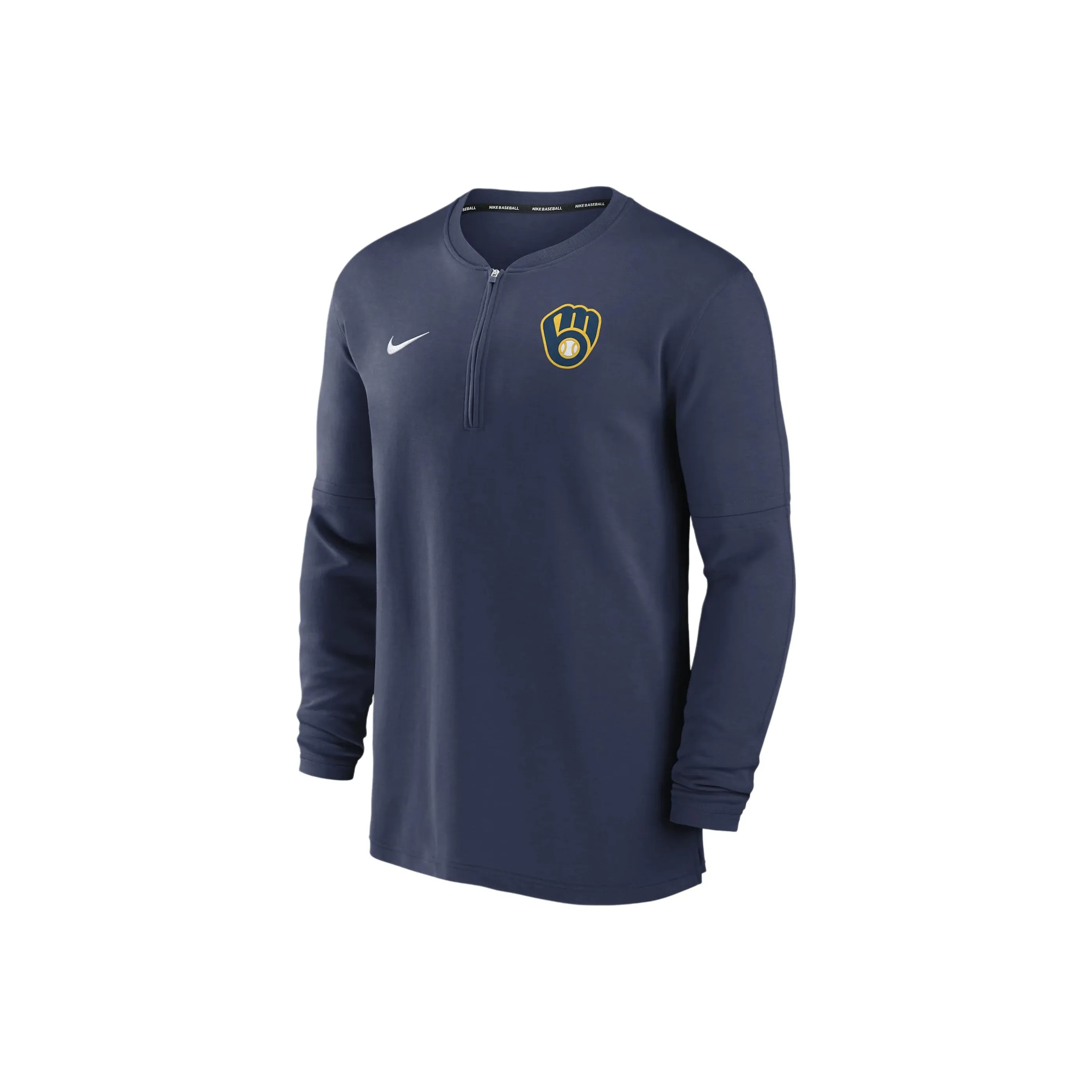 Nike Milwaukee Brewers Authentic Collection Game Time Men's Nike Dri FIT Mlb 1/2 Zip Long Sleeve Top