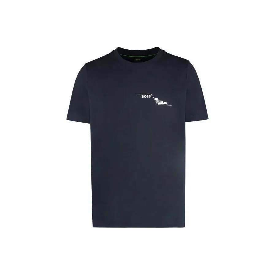 Hugo Boss SS24 Хлопок Джерси T Рубашка с Круглым вырезом And Seasonal Artwork T Рубашка Мужская Черная