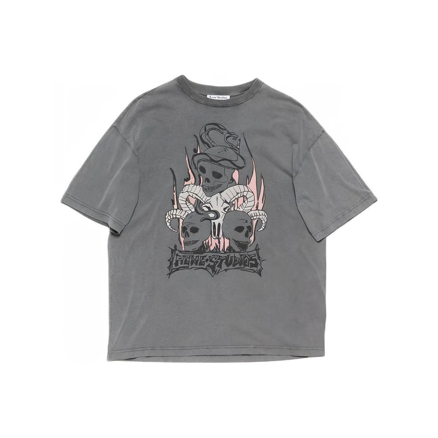 Acne Studios Skull Printed Crewneck T Shirt