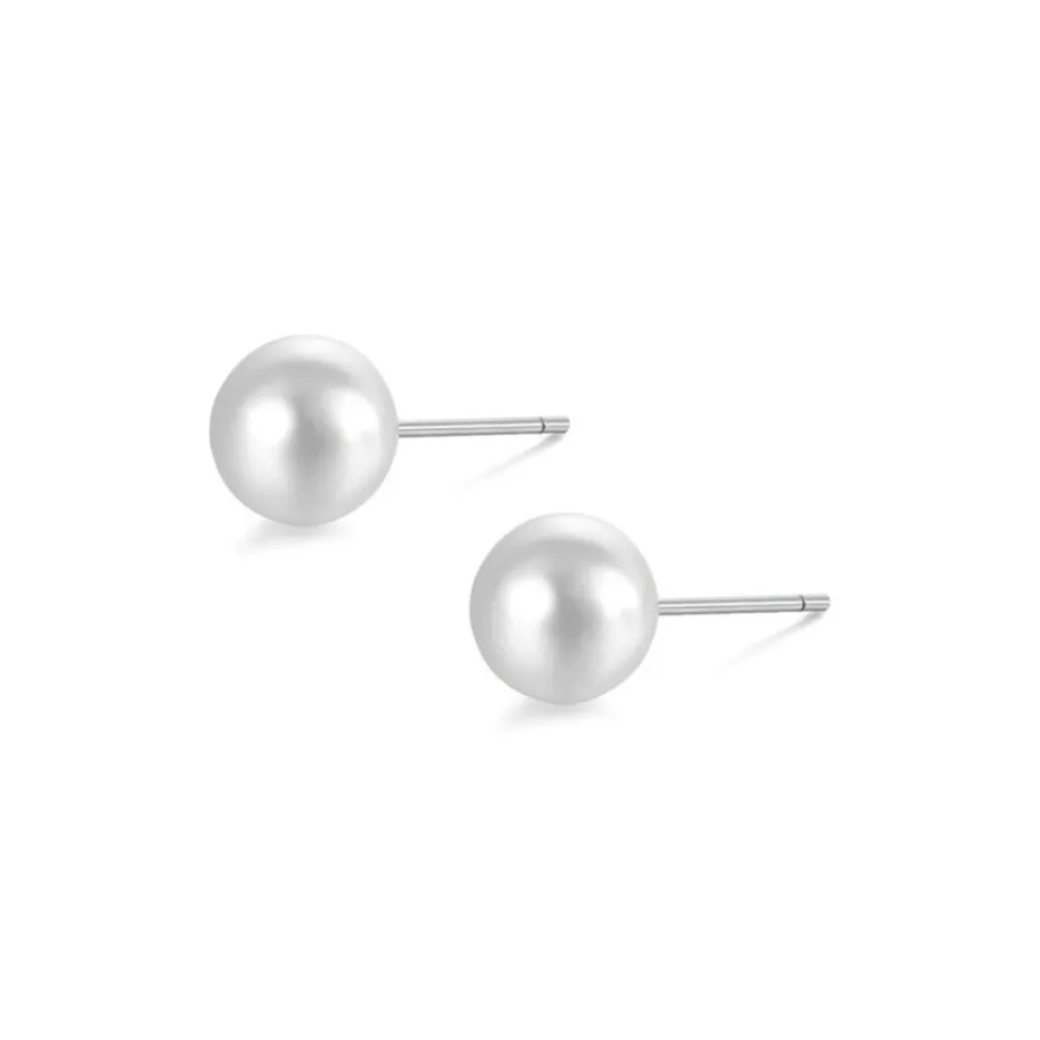 Andaozi Pearl Stud Earrings Women's