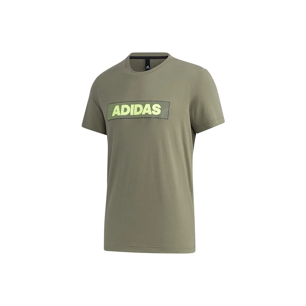 Adidas Мужская футболка коричневого и зеленого цвета