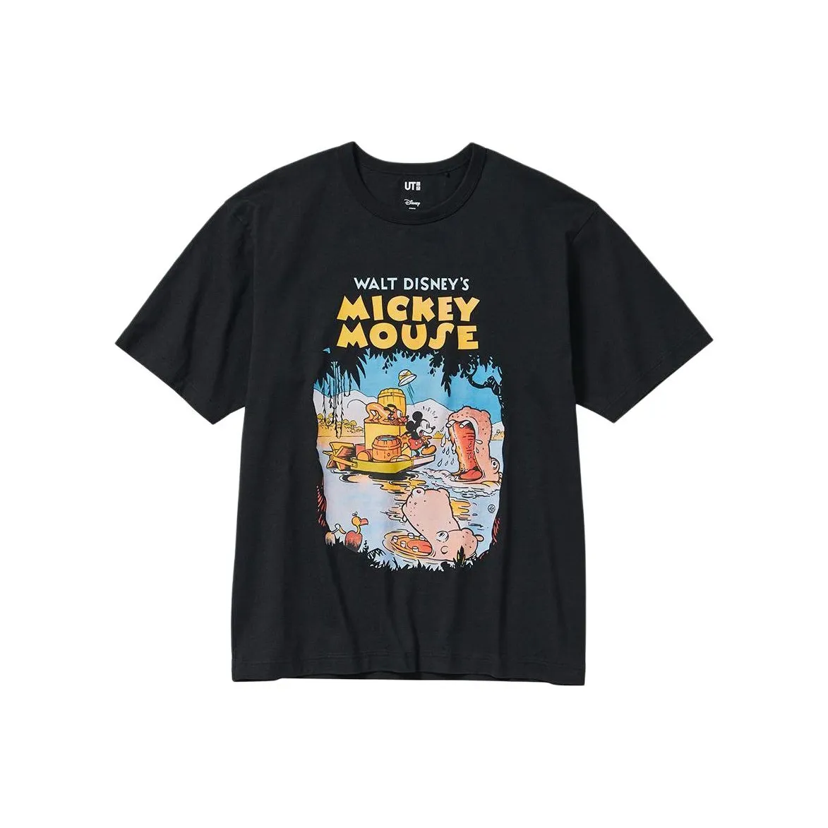 UNIQLO Disney Co Фирменный Черный Унисекс T-Рубашки