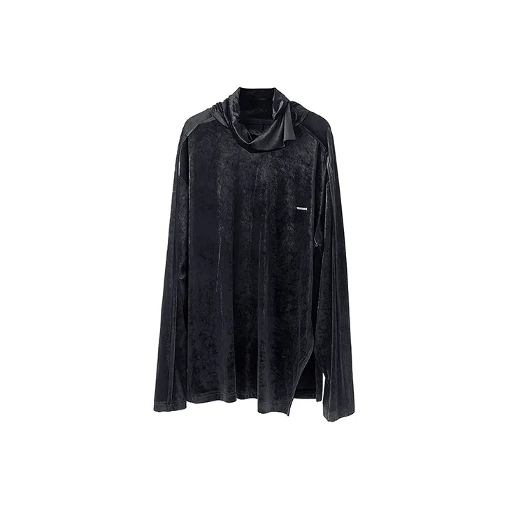 HUANXIANGZHE Длинный рукав Т-рубашка Унисекс Черный