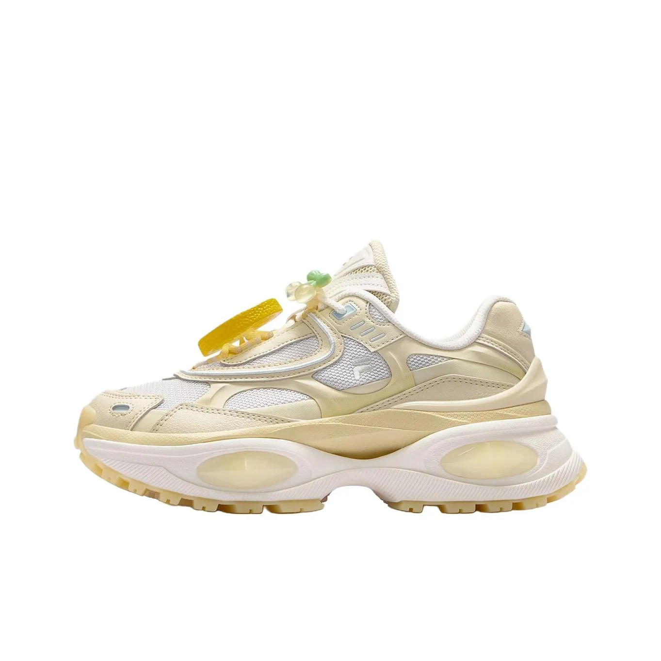 FILA FUSION BIANCO III Устойчивый к истиранию Низкий Топ Повседневная обувь Женская Белый Желтый