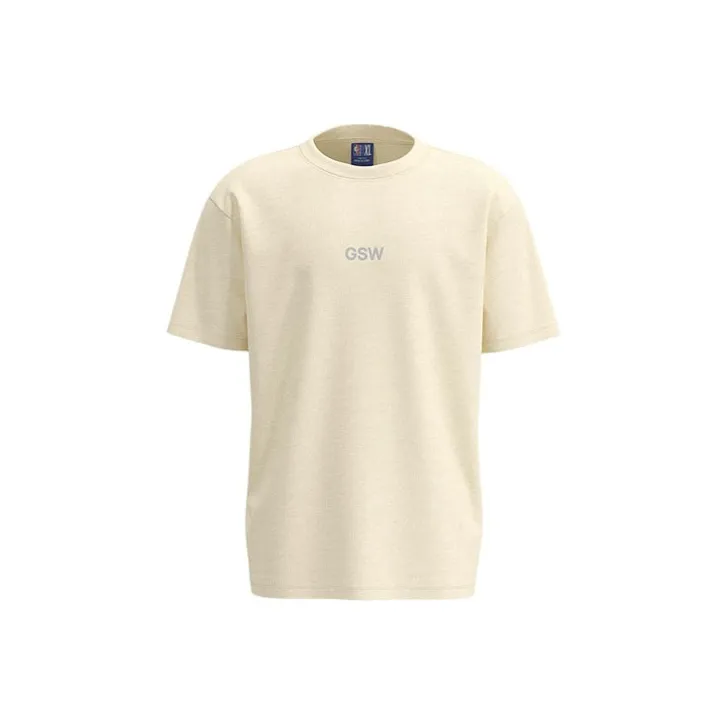 NBA Drop Shoulder Sleeve T-Shirt Unisex Cream Beige