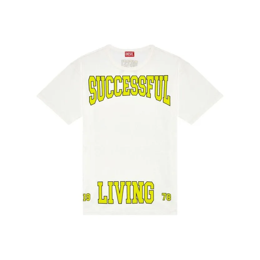 DIESEL SS24 Drop Shoulder Sleeve T Shirt Men's White