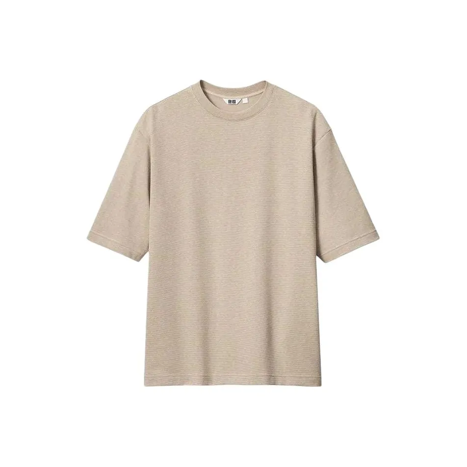 Uniqlo U Collection Бежевые Мужские T-рубашки