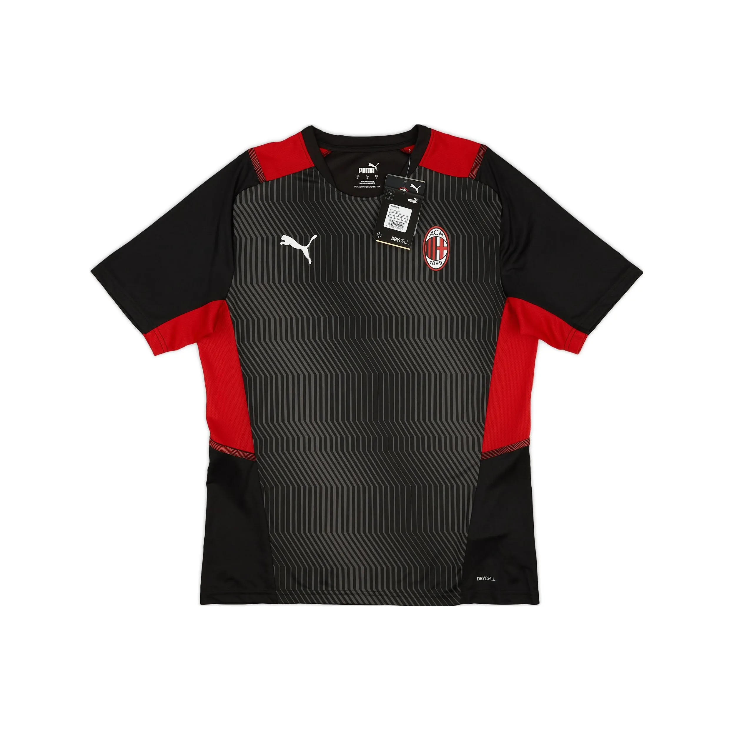 PUMA AC Milan T Shirt Men's Black And Red Contrast