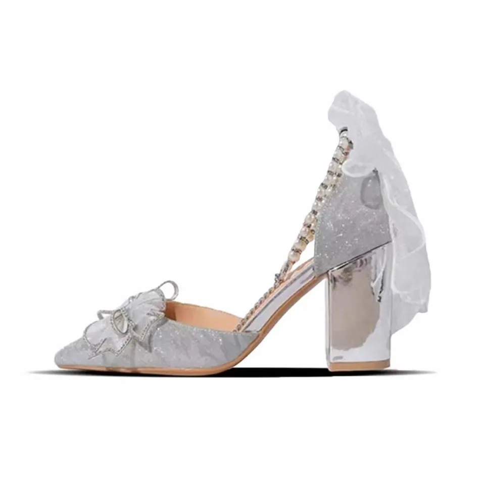 Be Good Myriad Star Flying Kei Chunky Heel High Heels 8cm Women's Silver Gift Box Set