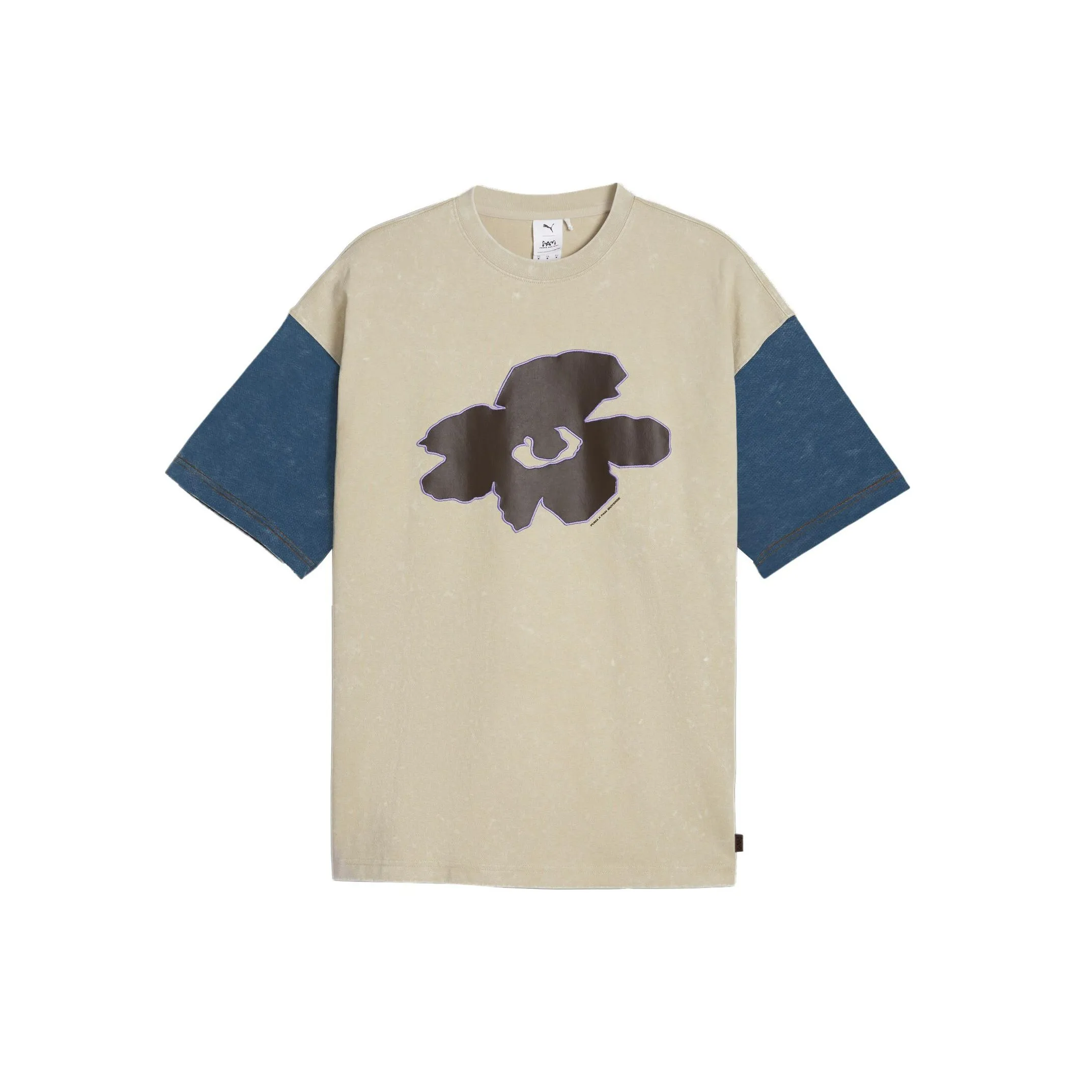 PUMA X P.A.M. Коллаборация Контрастная футболка T-Shirt Унисекс Экрю