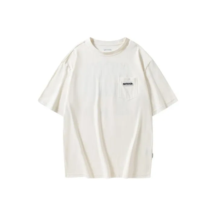 OUTDOOR PRODUCTS Лунно-белая унисекс футболка