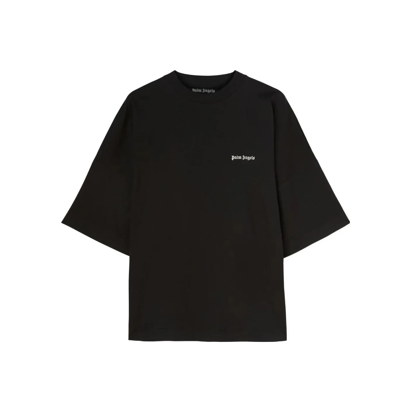 PALM ANGELS Logo Embroidered Cotton T Shirt