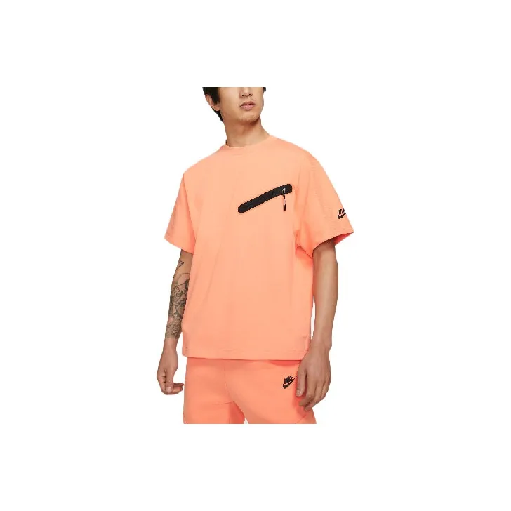 Nike Sportswear T Shirts Men's Mist Orange/Black