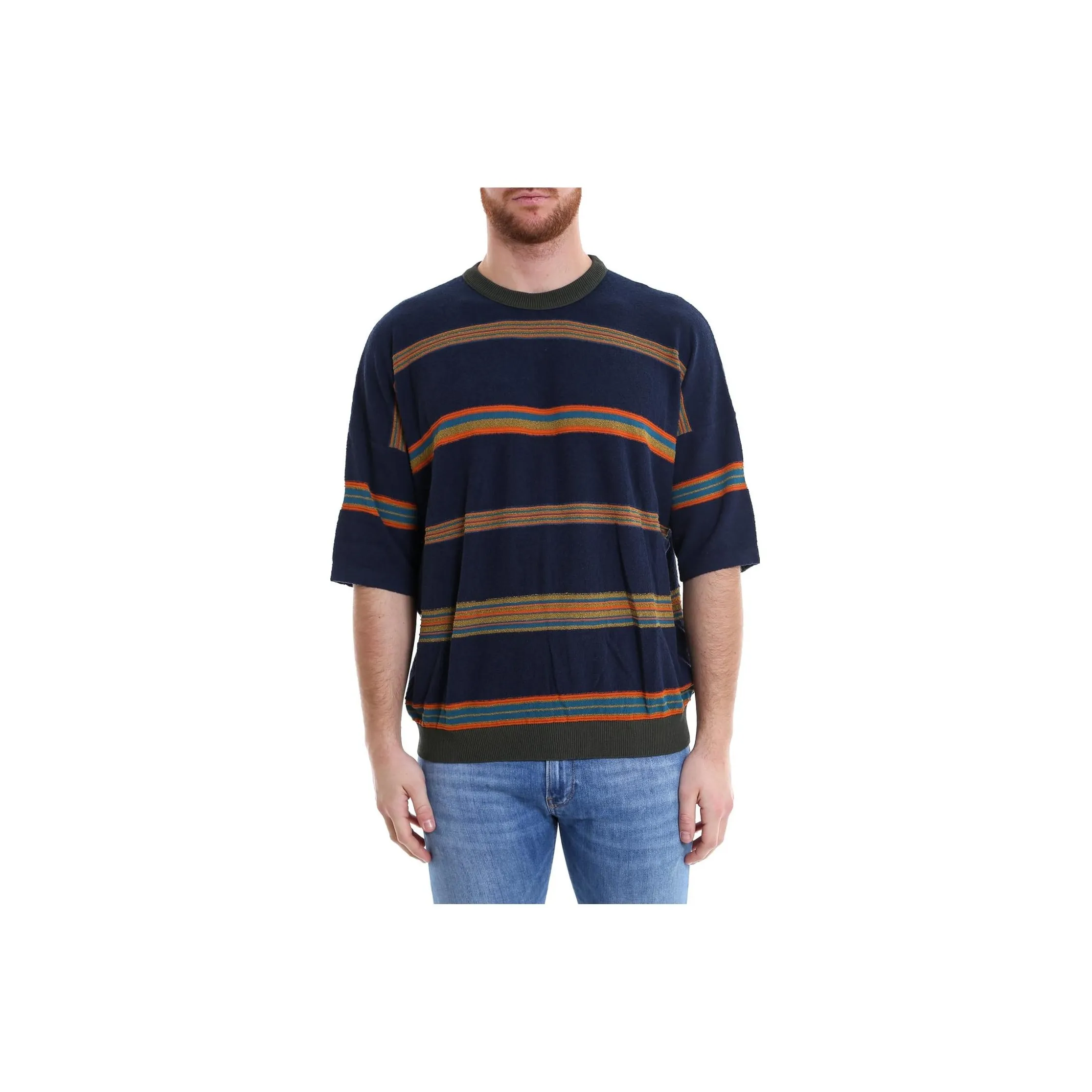 ROBERTO COLLINA Striped Crewneck T Shirt