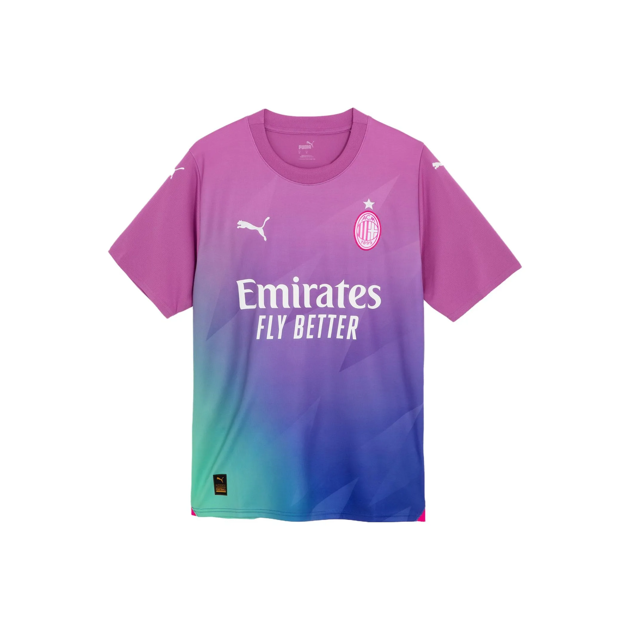 PUMA AC Milan T Shirts Men's Pink Electric Blue 03