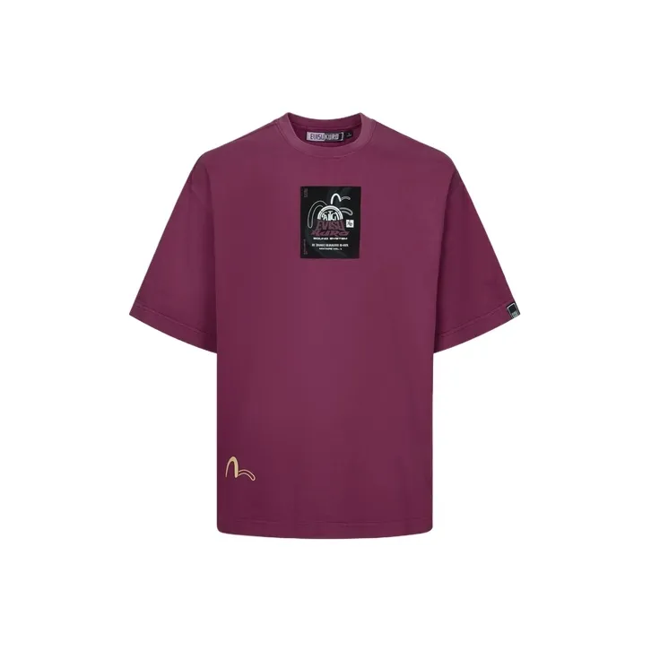 EVISU T Shirts Men's Burgundy