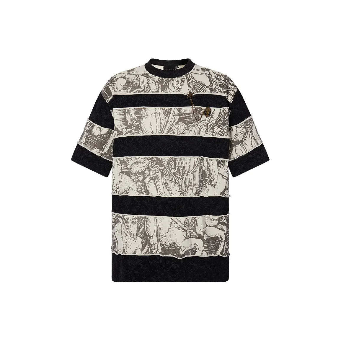 ROCAWEAR T-Shirt Унисекс Черный Белый Полосы