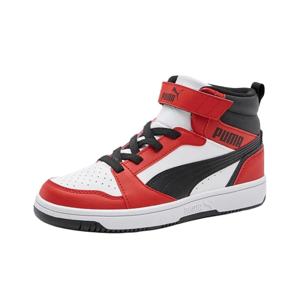 PUMA Rebound v6 MID Топ Детские Скейтбординги Красный Белый Черный Подростки
