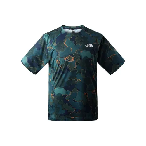 The North Face Сине-зеленый принт Мужские футболки