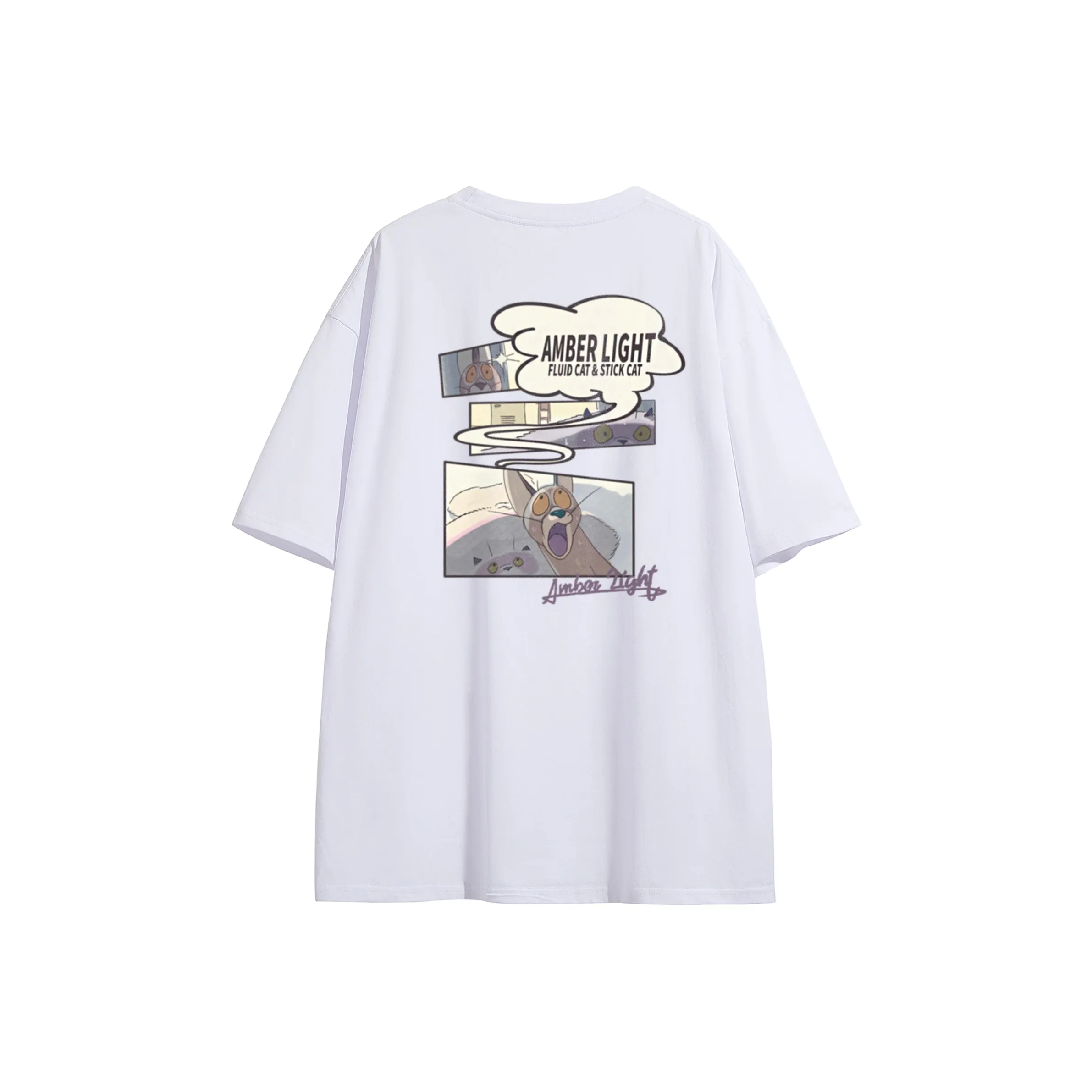 AMBER LIGHT AMBER LIGHT X ONE Пляж Кошка & one Кошка Co Branded SERIES Унисекс T Рубашки