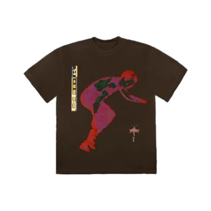 Travis Scott Коричневый Мужской T-Рубашки