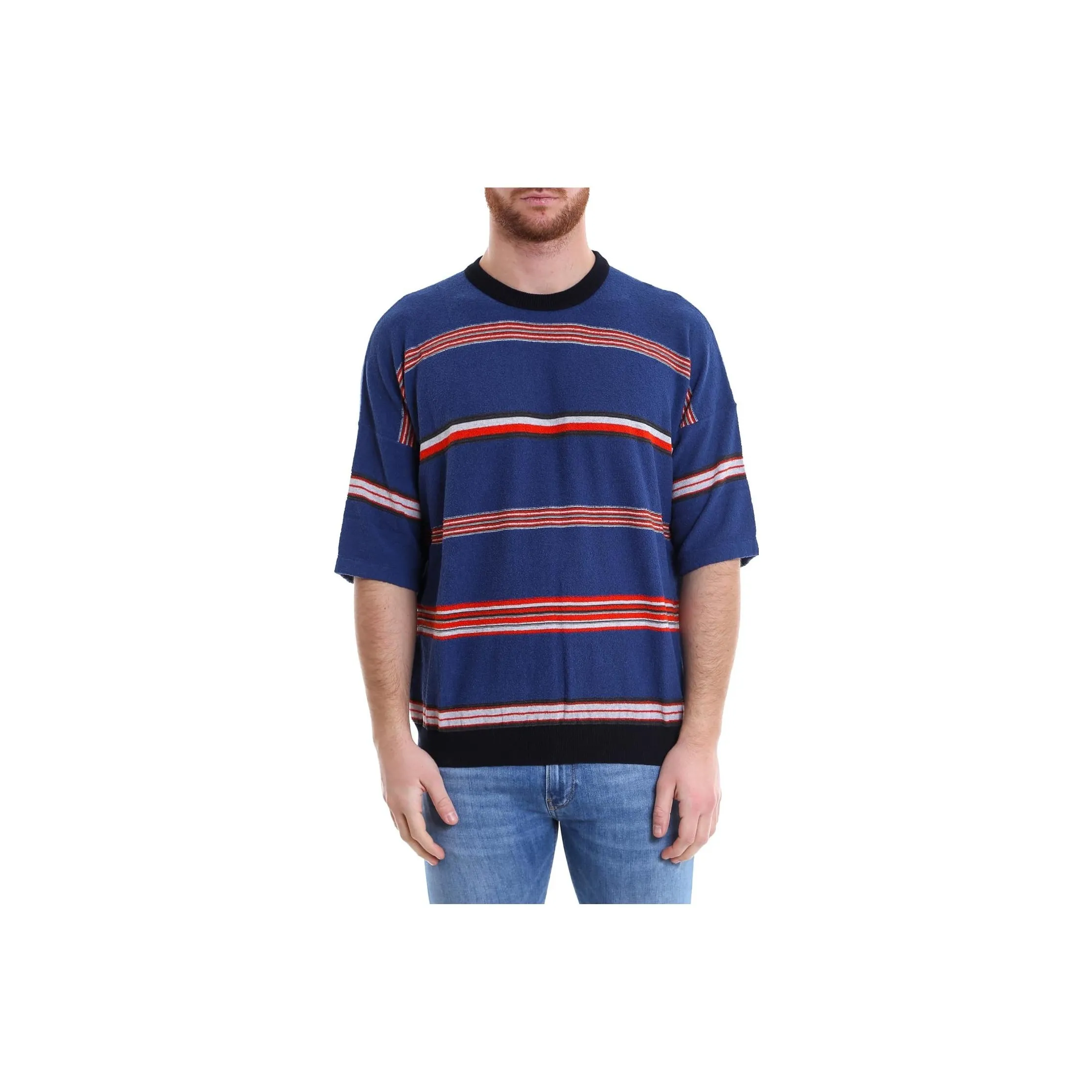 ROBERTO COLLINA Striped Crewneck T Shirt