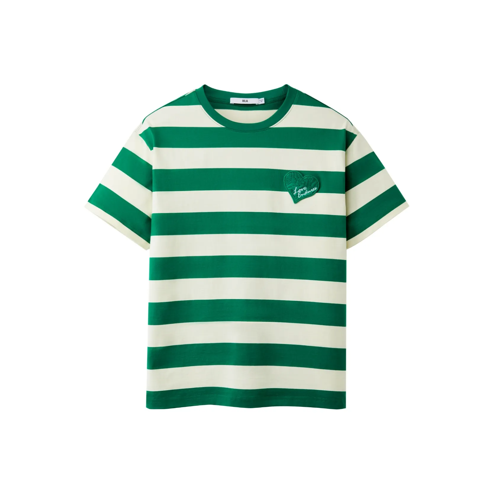 HLA T Shirts Men's Emerald Green Stripes AE