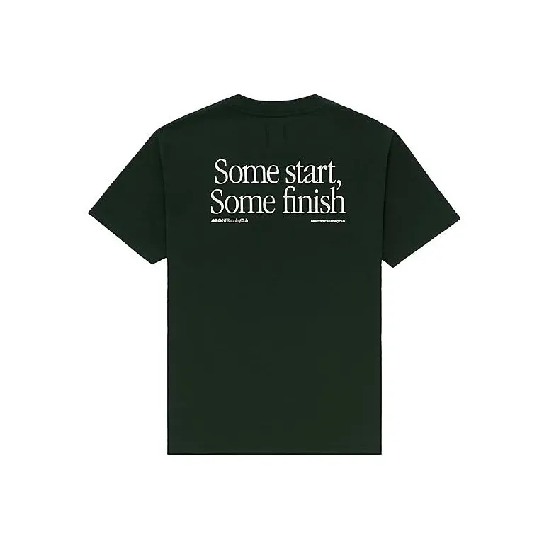 New Balance совместная серия Made in USA Полуночный зеленый Мужская футболка с коротким рукавом