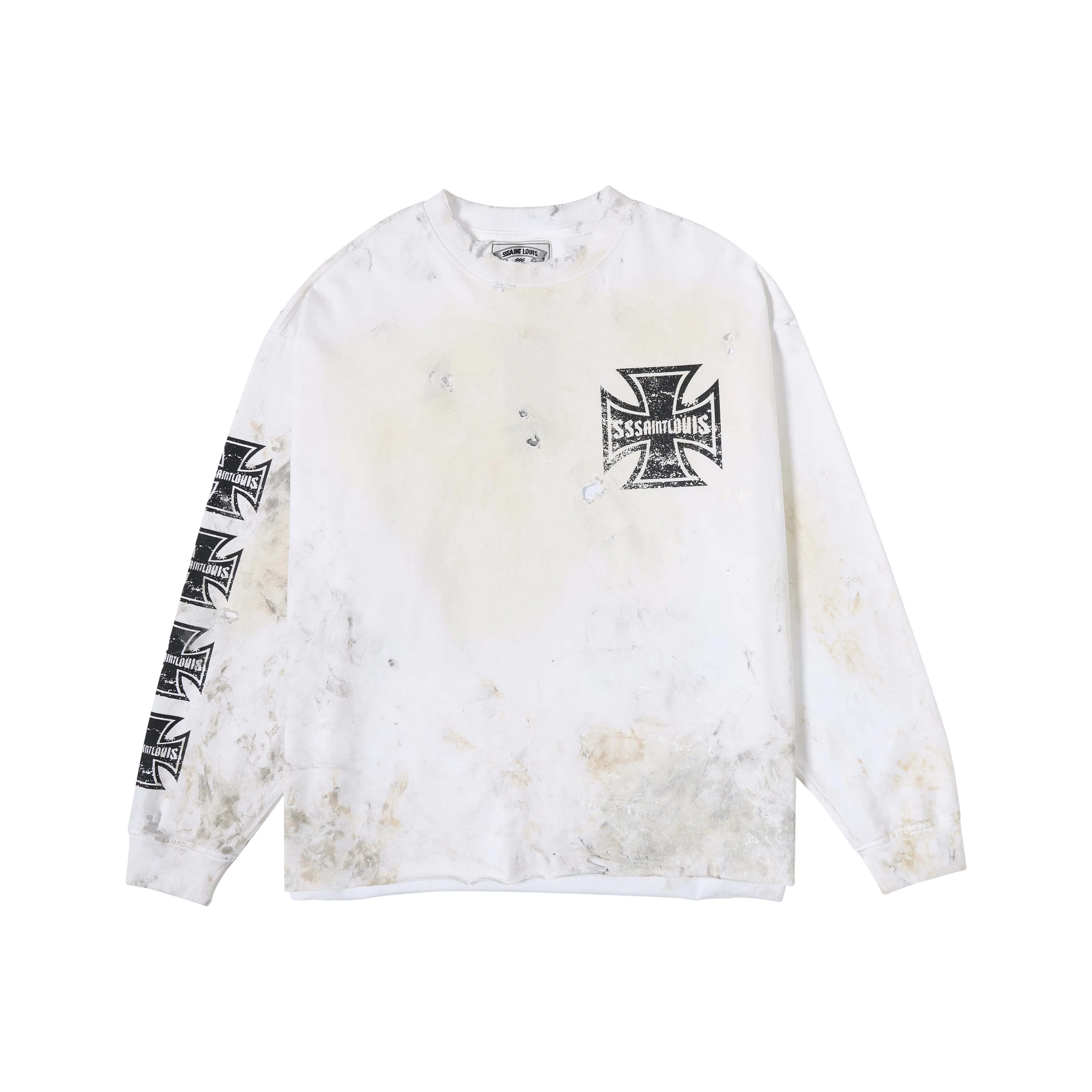 SSSAINT LOUIS T-Shirt Унисекс Грязно-белый