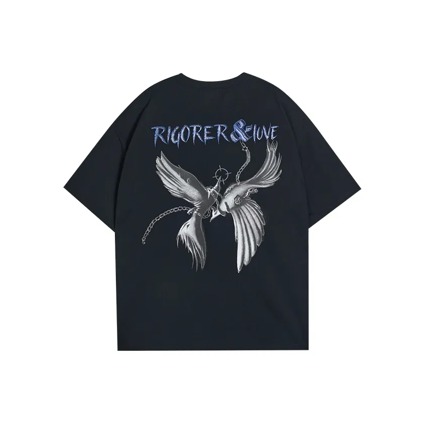 RIGORER Круглый вырез Короткий рукав T-рубашки Унисекс