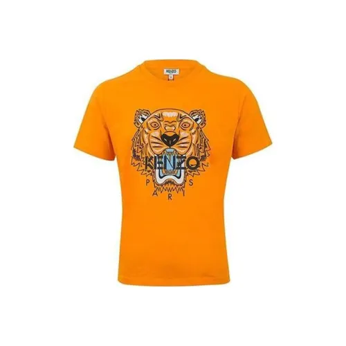 KENZO Classic Tiger Head Апельсин Мужские Рубашки