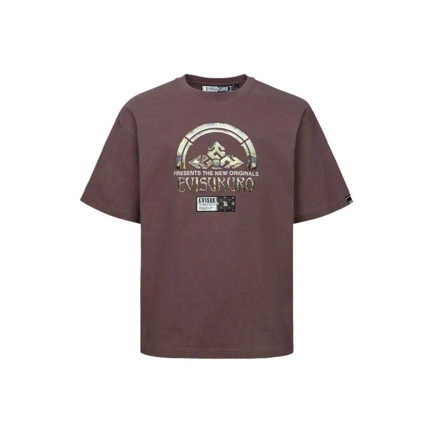 EVISU T Shirts Men's Burgundy