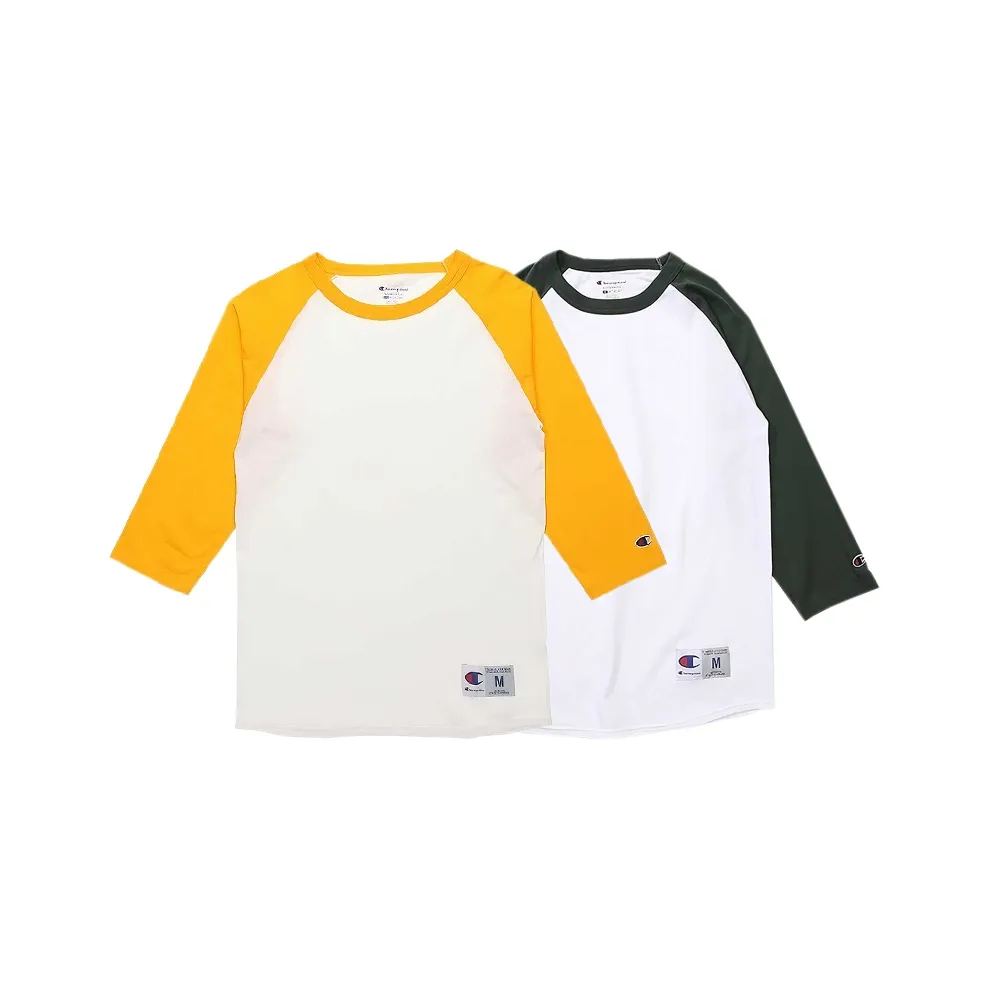 Champion T Shirts Unisex White Base Yellow+White Base Jasper