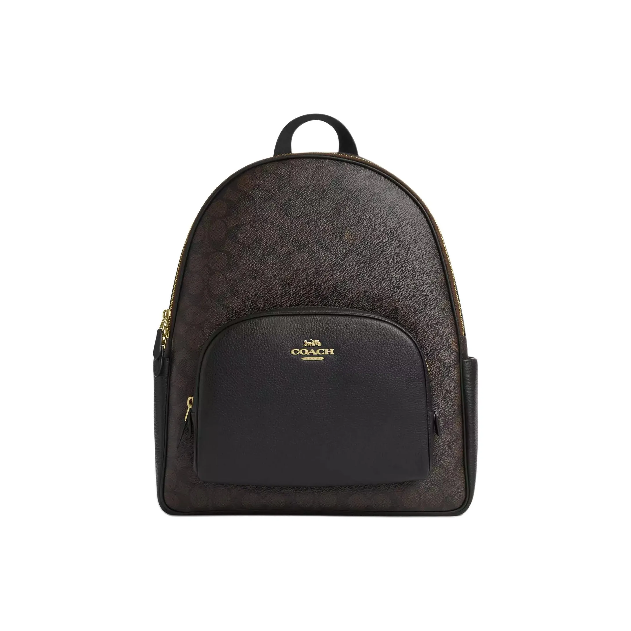 COACH Court Signature Coated Canvas Backpack Tubas Women's Brown