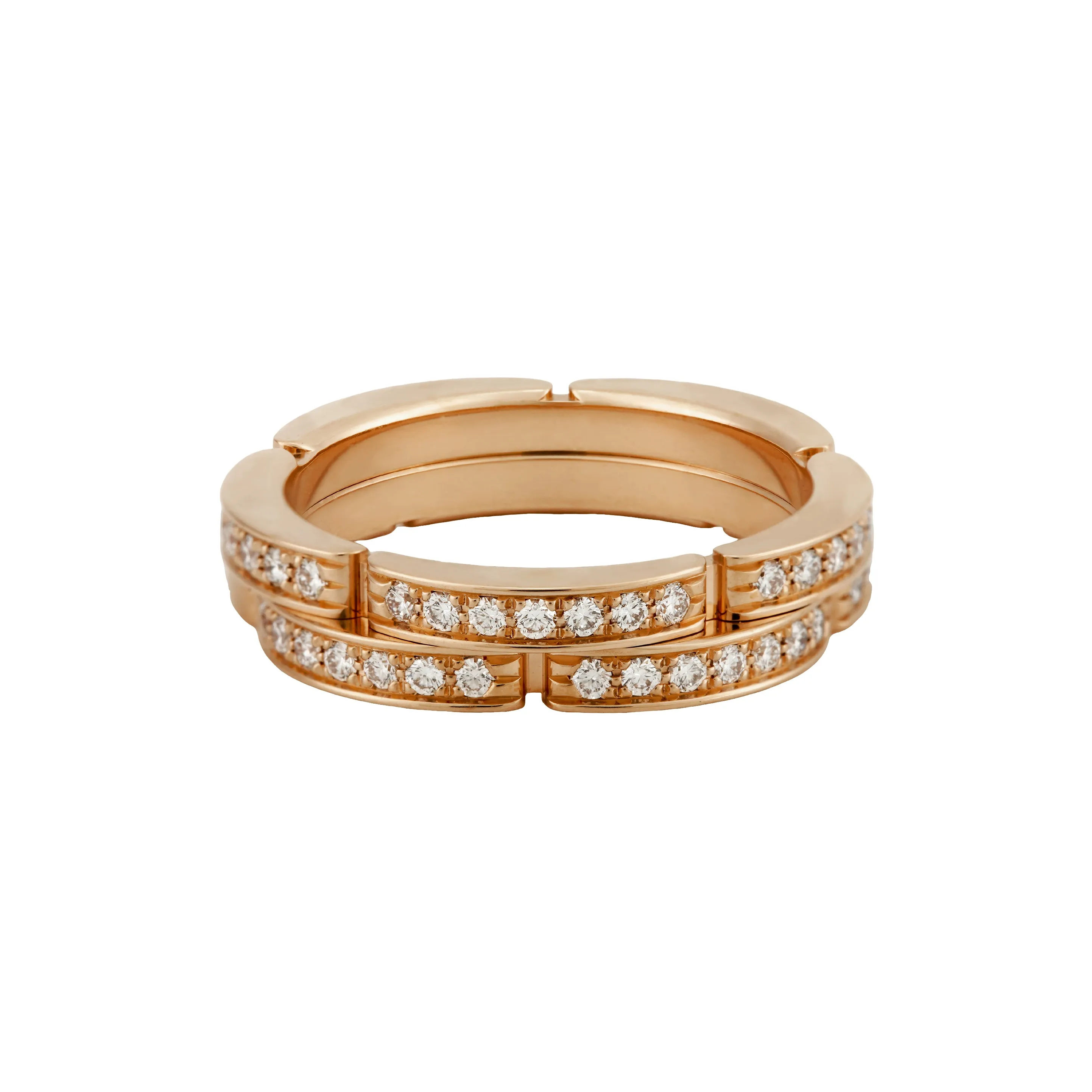 CARTIER Maillon Panthere Collection 18K Rose Gold Rings Unisex