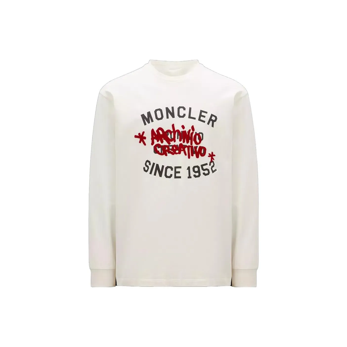 Moncler Логотип Длинный рукав Т-рубашка Мужская Белая