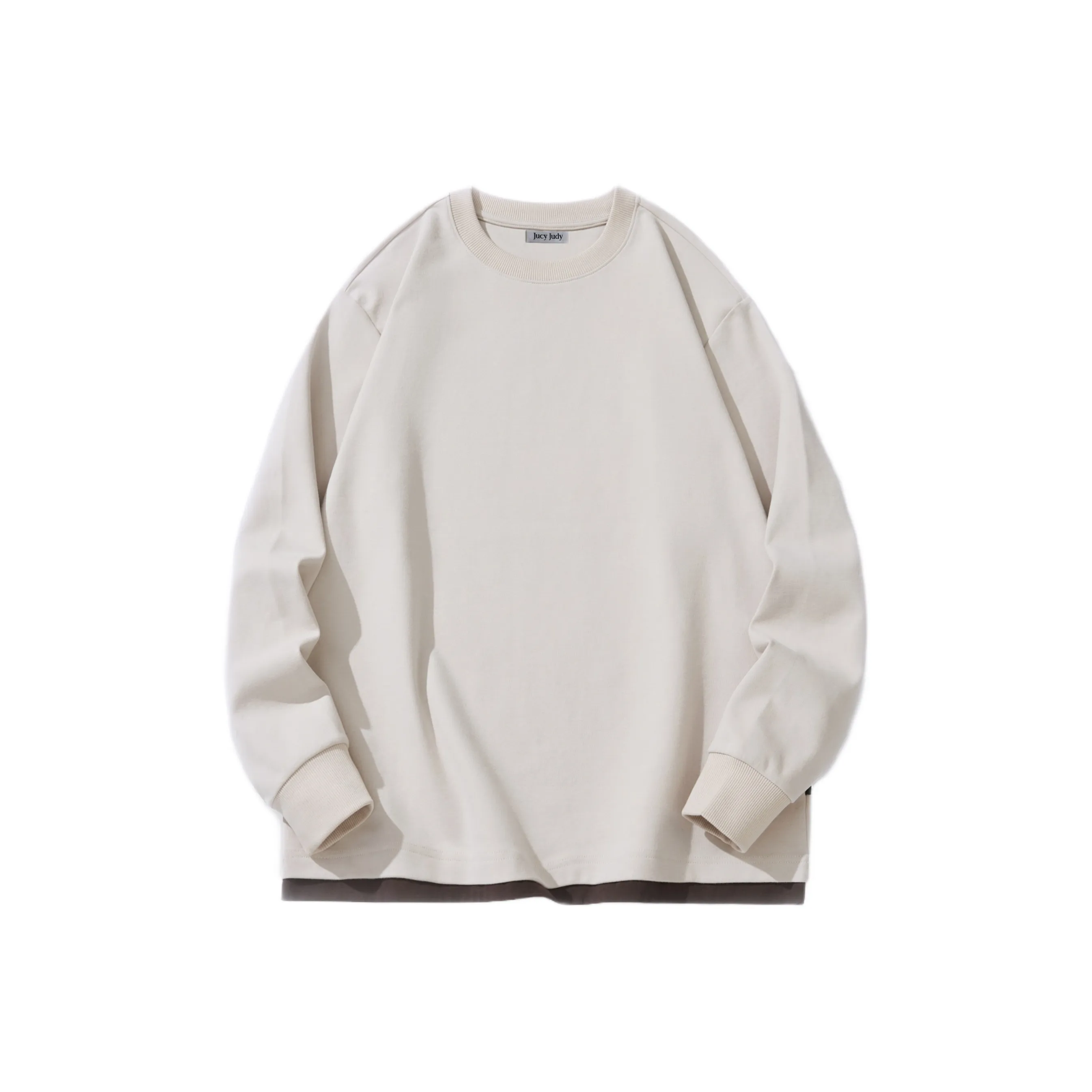 JUCY JUDY T-Shirt Unisex Light Apricot With Dark Brown Accents