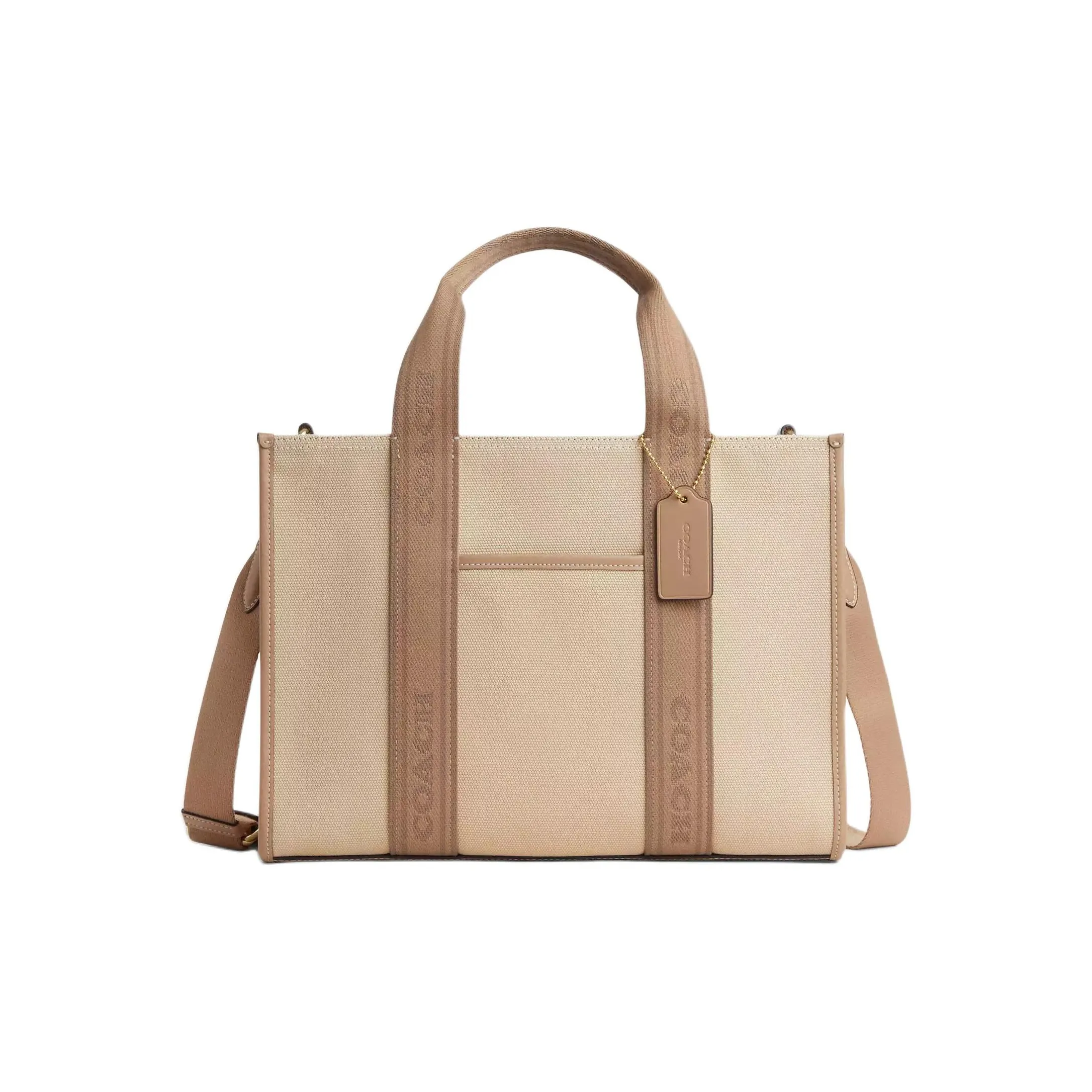 COACH Smith Canvas Tote Bag, Shopping Bag, Shoulder Bag, Handbag Tubas Women's Natural