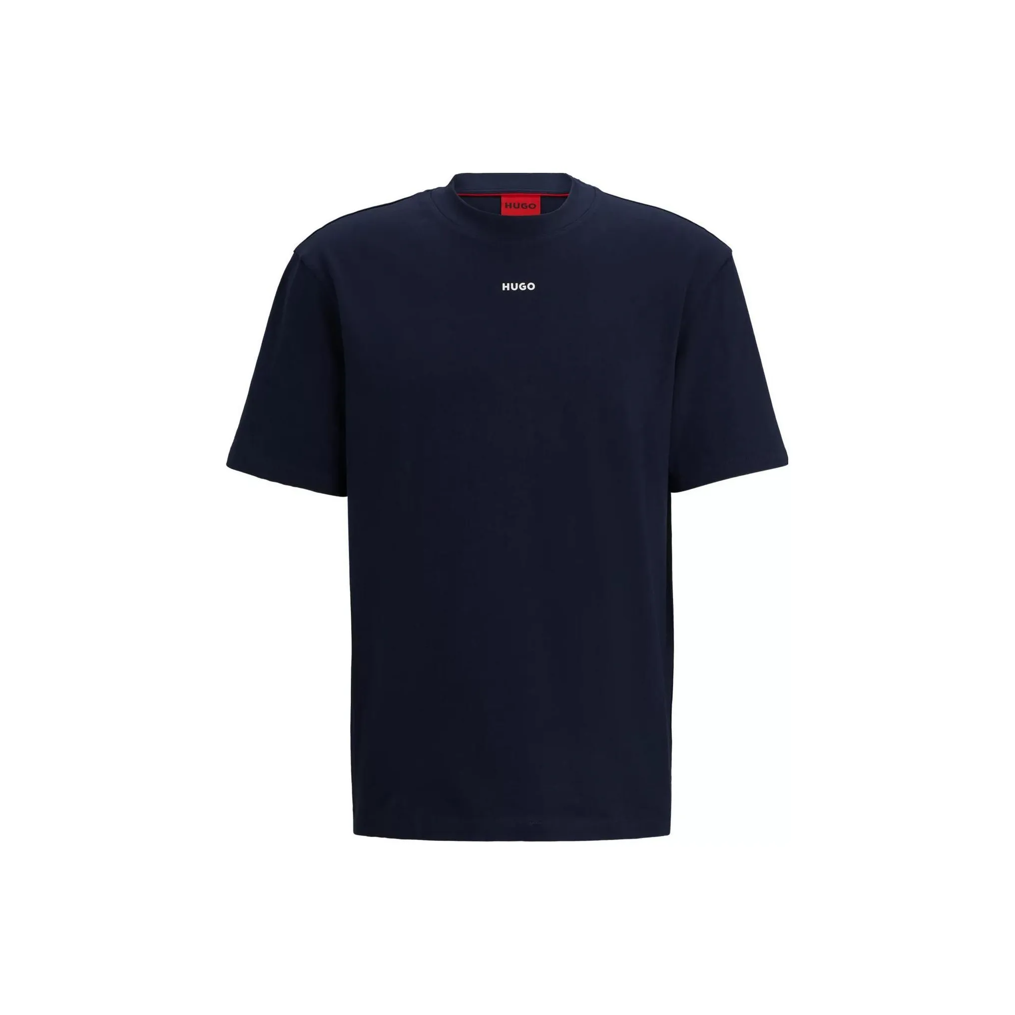 Hugo Boss Хлопок Джерси Relaxed Fit T-Рубашка с Логотипом Принт T-Рубашка Мужская Морской Синий